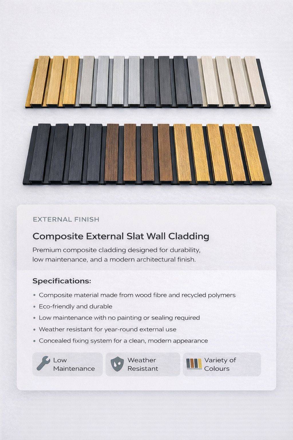 External slat cladding specification